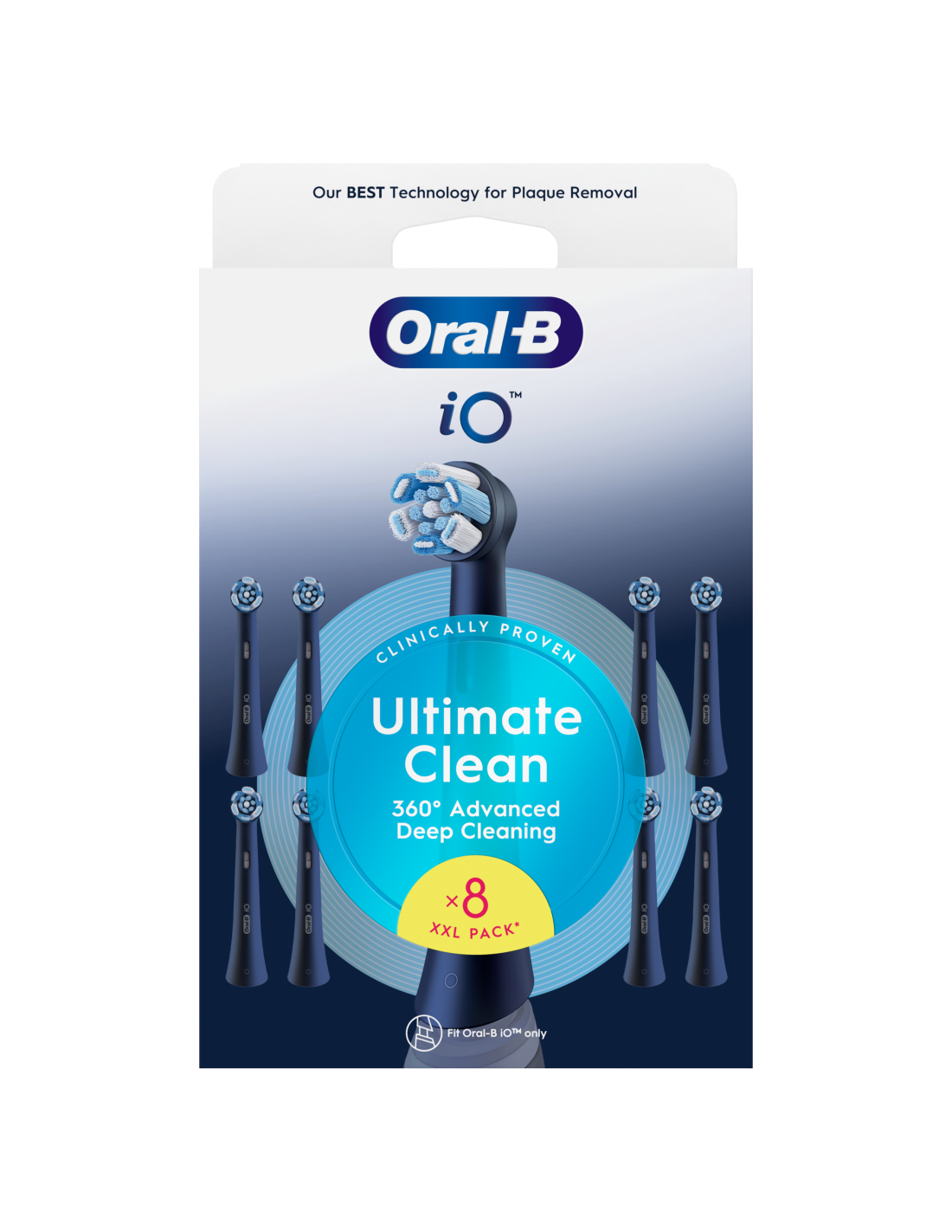Oral-B | Replaceable toothbrush heads | iO UltimateClean | Heads | For adults | Number of brush heads included 8 | Black