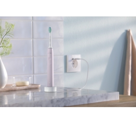 Philips Sonicare 3100 Series HX3675/15 2-pack Elektrinis dantų šepetėlis, Black, Sugar Rose