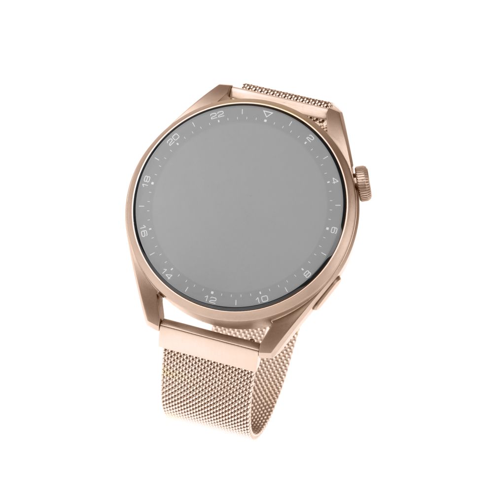 Fixed | Mesh Strap with Quick Release, 18mm, Stainless Steel Mesh Strap for Smartwatch | Gold