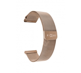 Fixed | Mesh Strap with Quick Release, 18mm, Stainless Steel Mesh Strap for Smartwatch | Gold