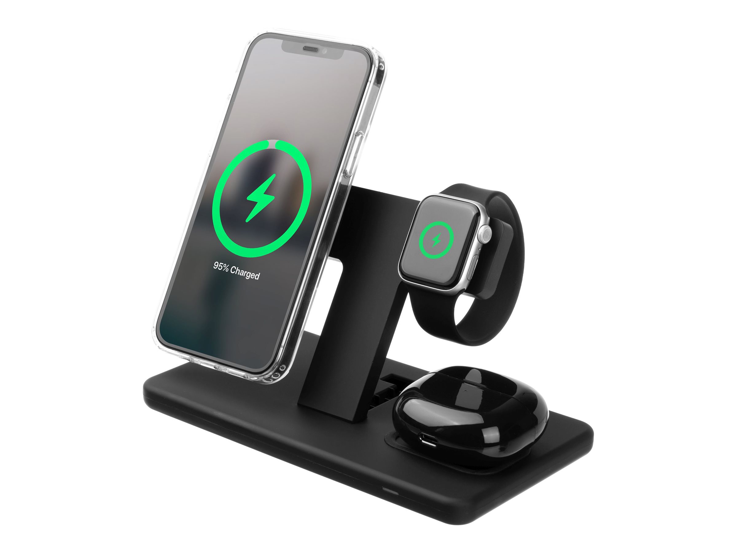Fixed | MagPowerstation 3-in-1 wireless charging stand with MagSafe mount support | FIXMPOS-BK