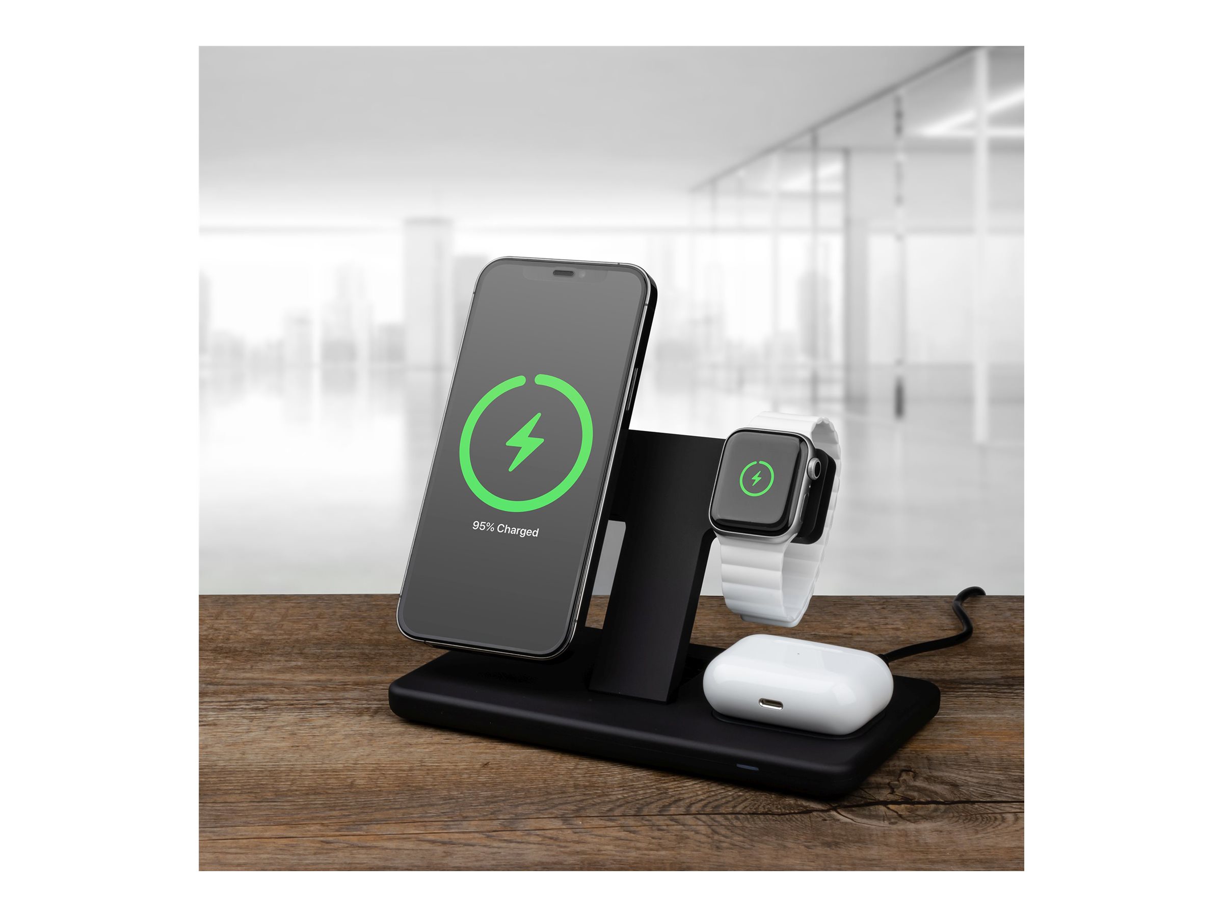 Fixed | MagPowerstation 3-in-1 wireless charging stand with MagSafe mount support | FIXMPOS-BK