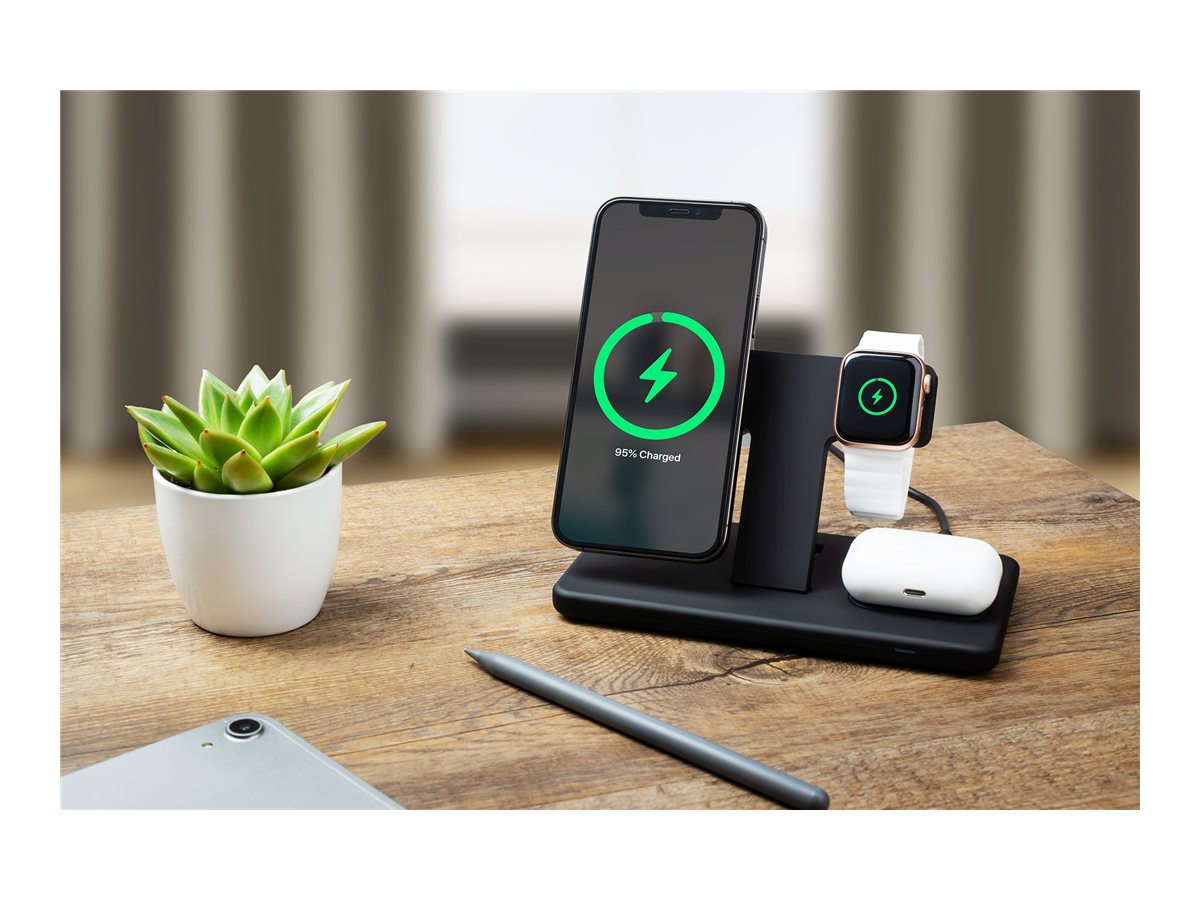 Fixed | MagPowerstation 3-in-1 wireless charging stand with MagSafe mount support | FIXMPOS-BK