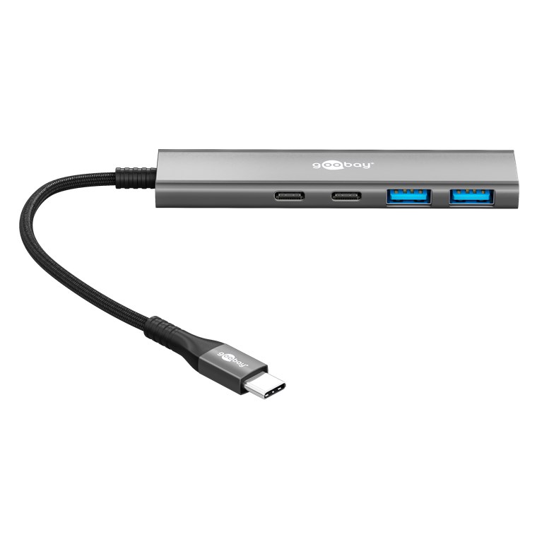Goobay Slim 4-Port USB Hub, USB-C to USB-C/USB-A, 5 Gbit/s | 76563