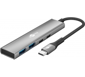 Goobay Slim 4-Port USB Hub, USB-C to USB-C/USB-A, 5 Gbit/s | 76563