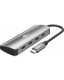Goobay Slim 4-Port USB-Hub, USB-C auf USB-C, 10 Gbit/s, Grey | 76565