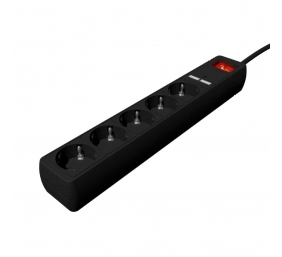 EnerGenie Extension Cord with USB Charger, 5 outlets, 1.5 m, Black | SPG5-U2-5-02