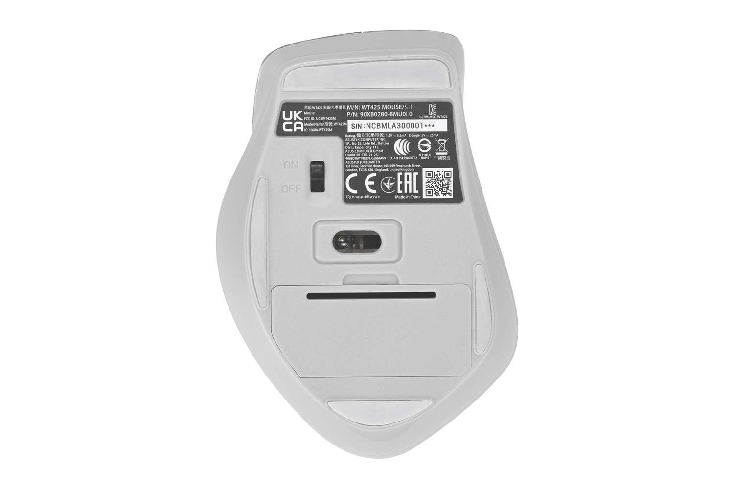 Asus Mouse | WT425 | Wireless | 2.4GHz | Fog Silver