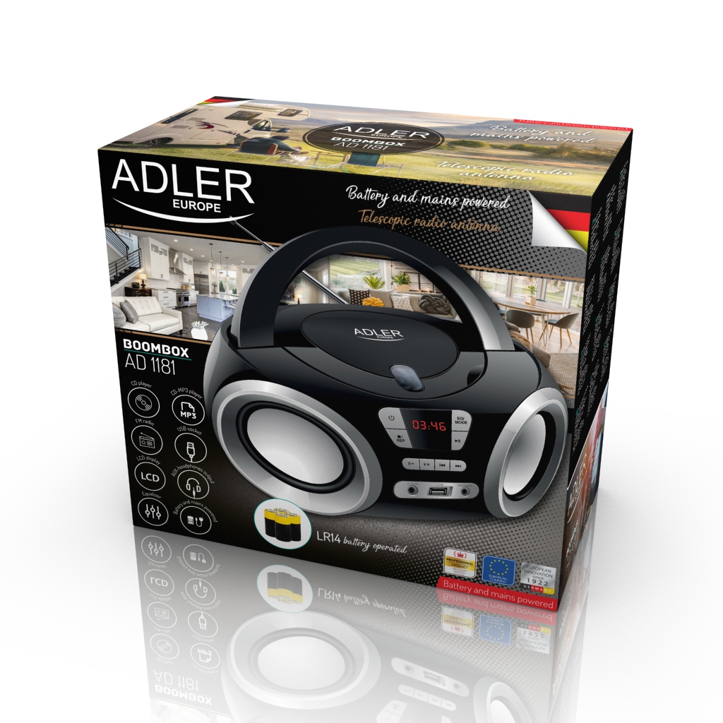 Adler | CD Boombox | AD 1181 | Speakers | USB connectivity