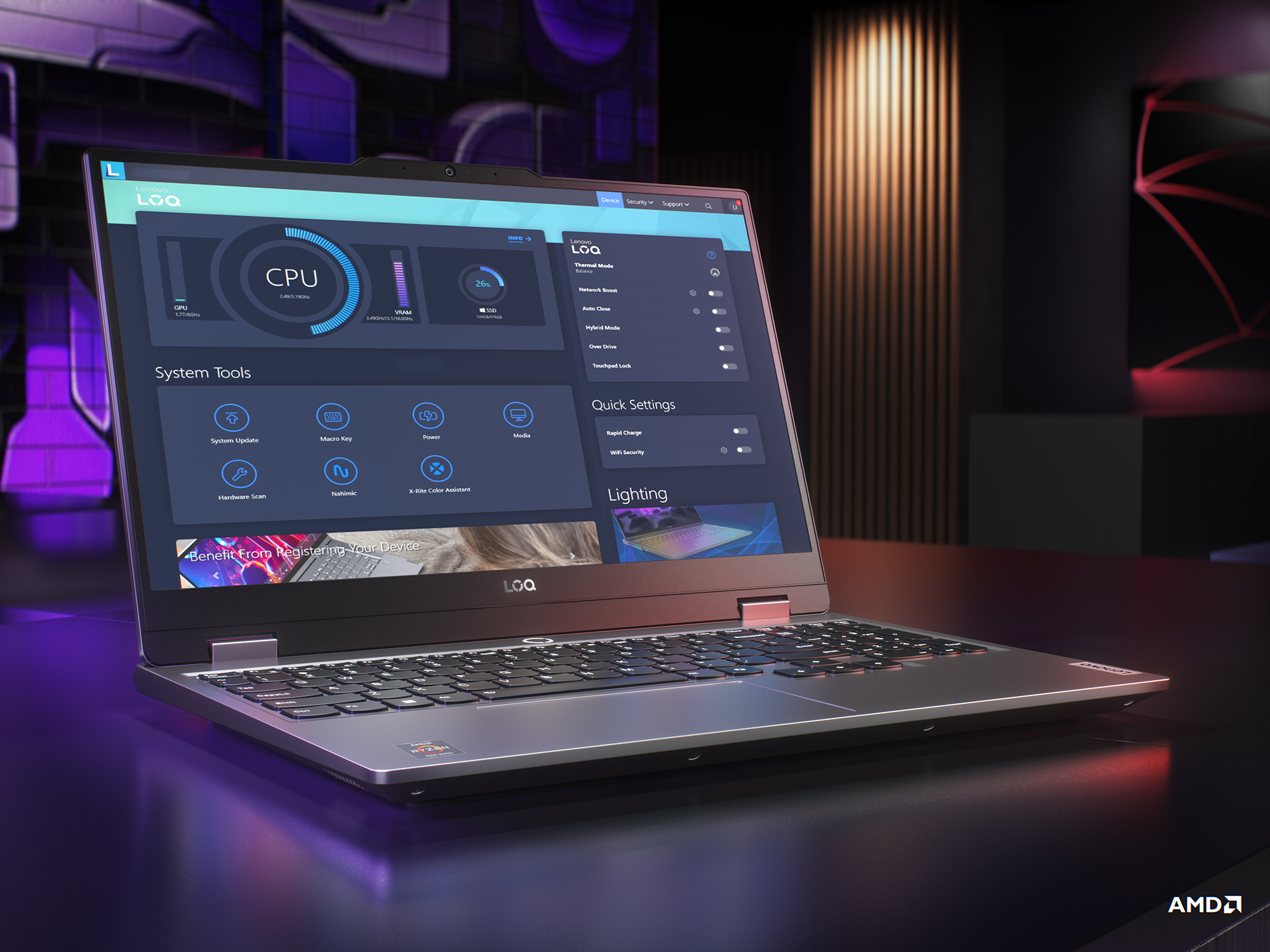 Lenovo LOQ 15ARP9 | Luna Grey | 15.6 " | IPS | FHD | 1920 x 1080 pixels | Anti-glare | AMD Ryzen 5 | 7235HS | 16 GB | SO-DIMM DDR5 | Solid-state drive capacity 512 GB | NVIDIA GeForce RTX 4050 | GDDR6 | 6 GB | Windows 11 Home | 802.11ax | Bluetooth versio