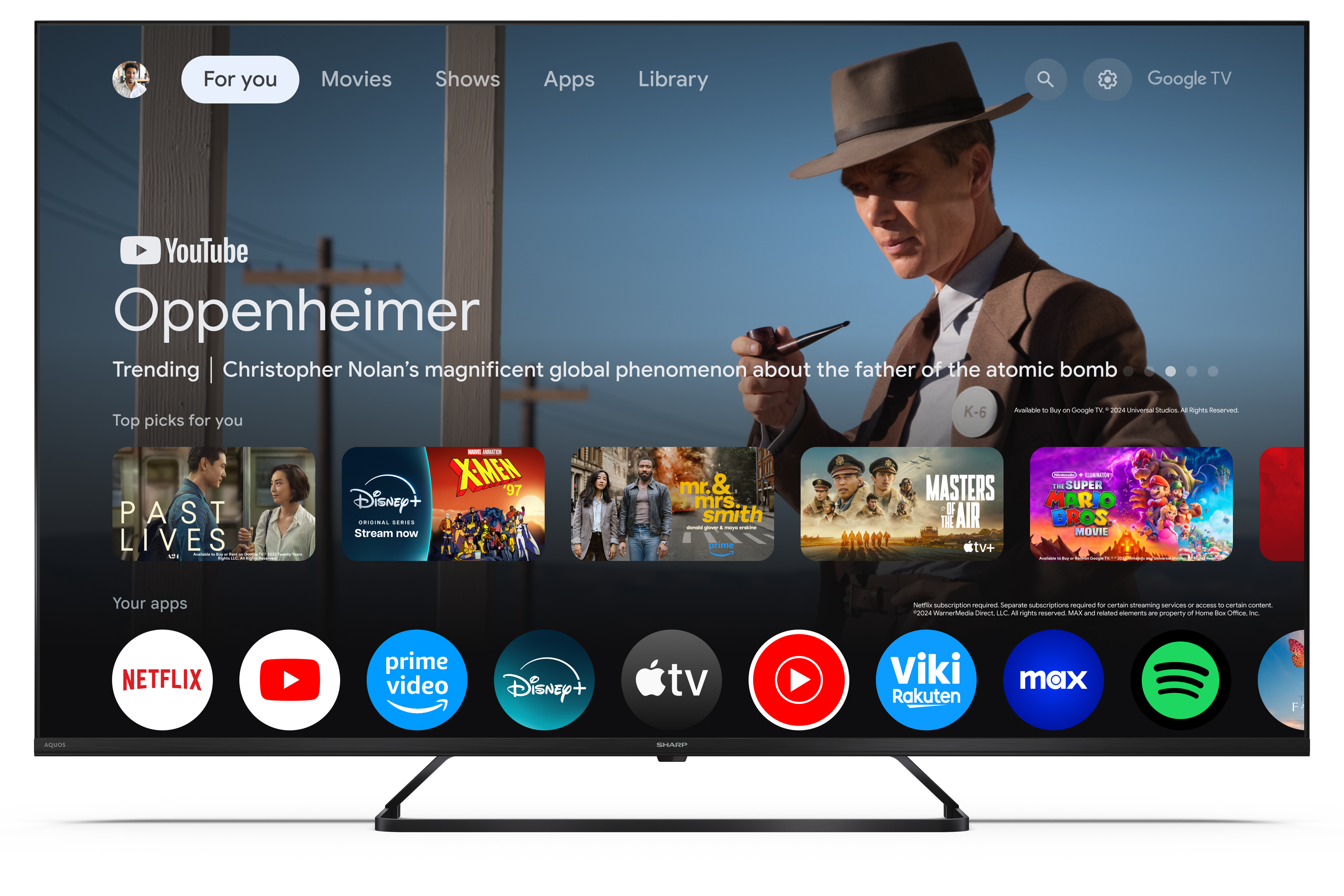 Sharp | 50HP6265E | 50 | Smart TV | Google TV | UHD | Black