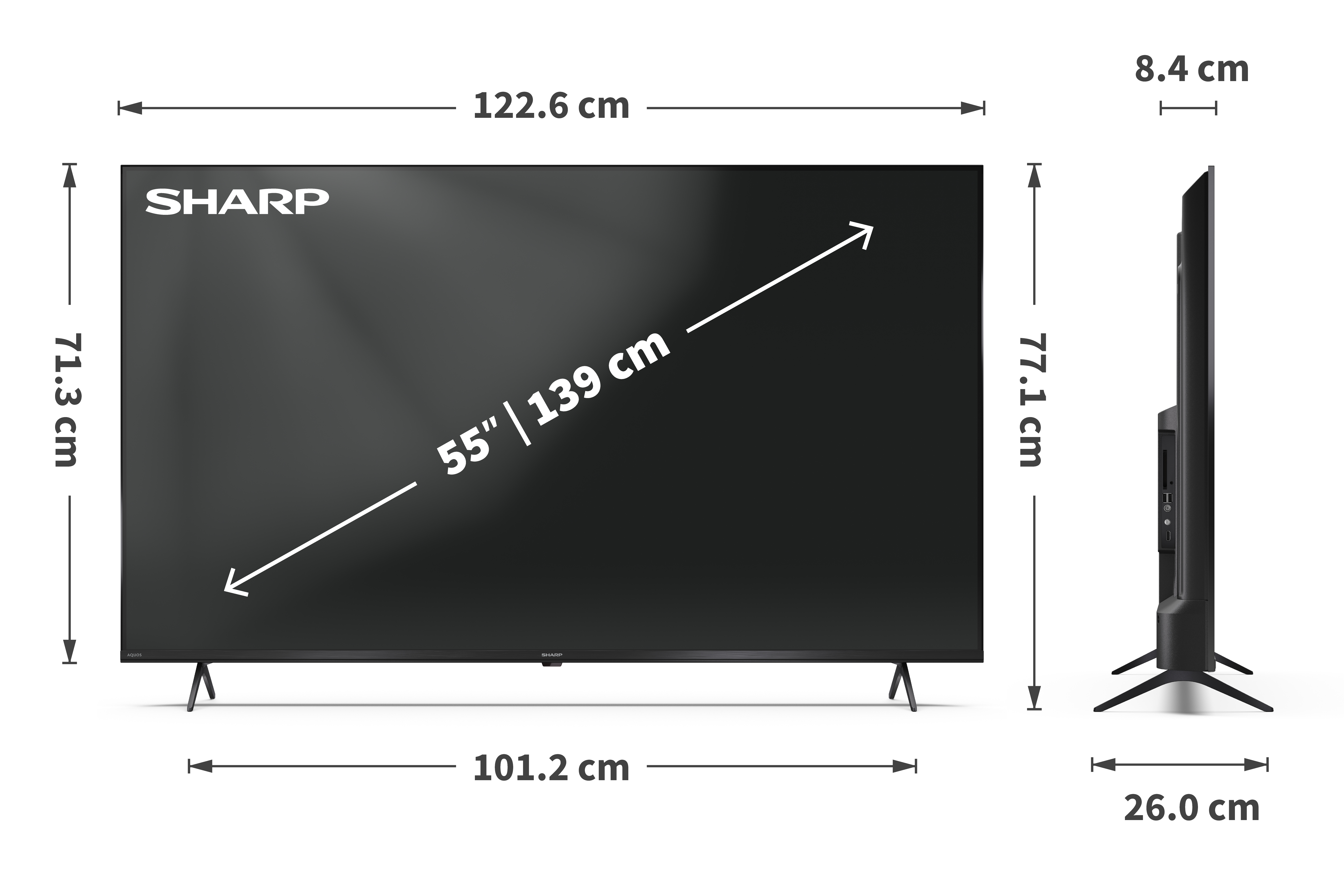 Sharp | 55HL4265E | 55 | Smart TV | Google TV | UHD | Black