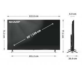 Sharp | 55HP5265E | 55 | Smart TV | Google TV | UHD | Black