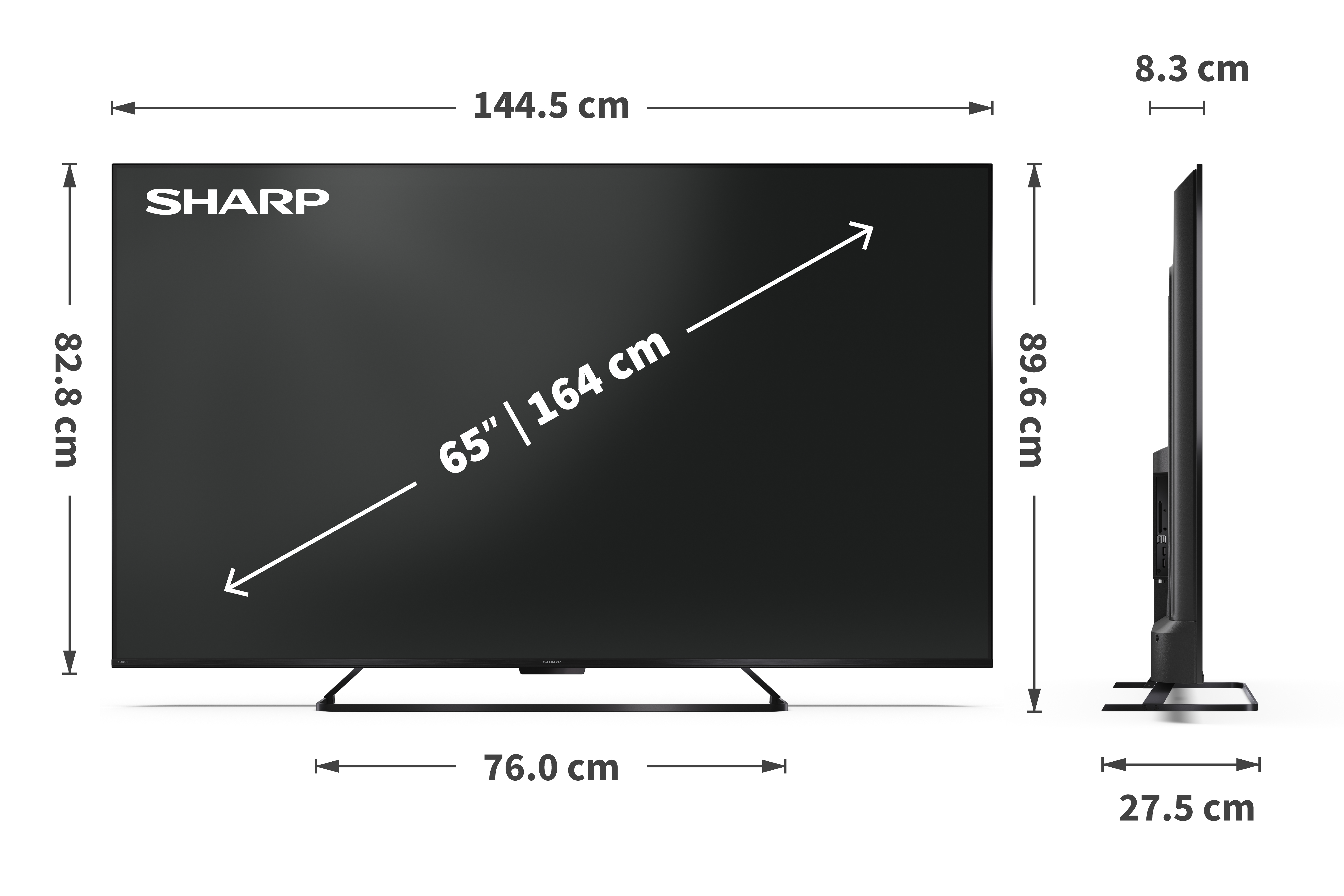 Sharp | 65HR7265E | 65 | Smart TV | Google TV | Black