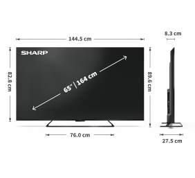 Sharp | 65HR7265E | 65 | Smart TV | Google TV | Black
