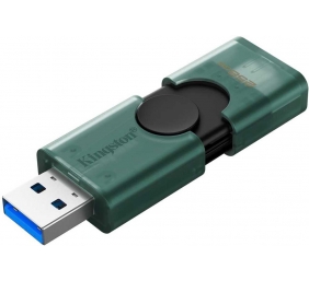 Kingston USB Flash Drive | DataTraveler Duo | 256 GB | USB Type-A and USB Type-C | Black/Green