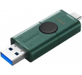 Kingston USB Flash Drive | DataTraveler Duo | 256 GB | USB Type-A and USB Type-C | Black/Green