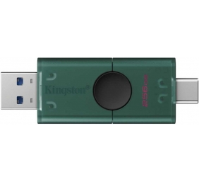 Kingston USB Flash Drive | DataTraveler Duo | 256 GB | USB Type-A and USB Type-C | Black/Green
