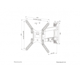 Neomounts Wall mount | WL40-550BL14 TV mount wall | Rotate, Tilt, Swivel | 32-55 " | Maximum weight (capacity) 35 kg | Black