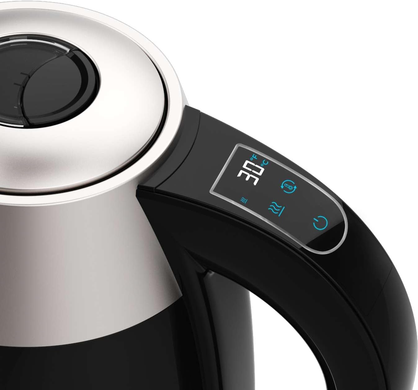 Cecotec Kettle | Thermosense 400 VisionLight | Electric | 2200 W | 1.7 L | Stainless steel | 360° rotational base | Black/Stainless steel
