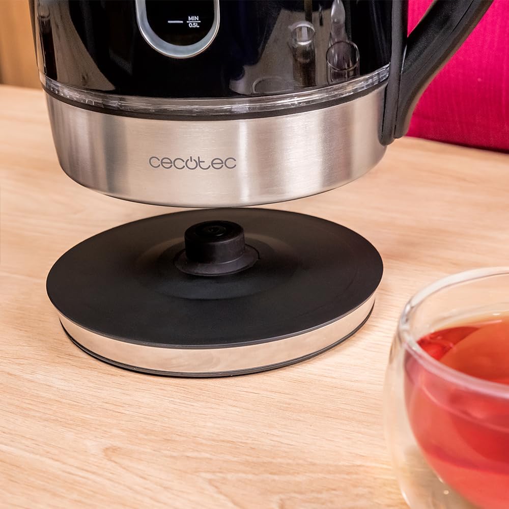 Cecotec Kettle | Thermosense 400 VisionLight | Electric | 2200 W | 1.7 L | Stainless steel | 360° rotational base | Black/Stainless steel