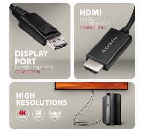 AXAGON Active cable RVD-HI20C2 | DisplayPort to HDMI | 1.8 m