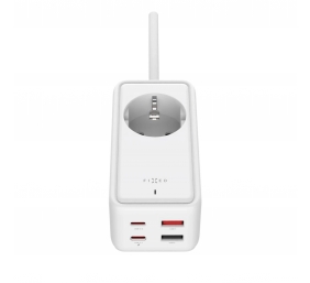 Fixed harging Strip power extension adapter with 2x USB-C and 2x USB, GaN III, 1.5m, PD 65W | FIXCS65-1.5-WH