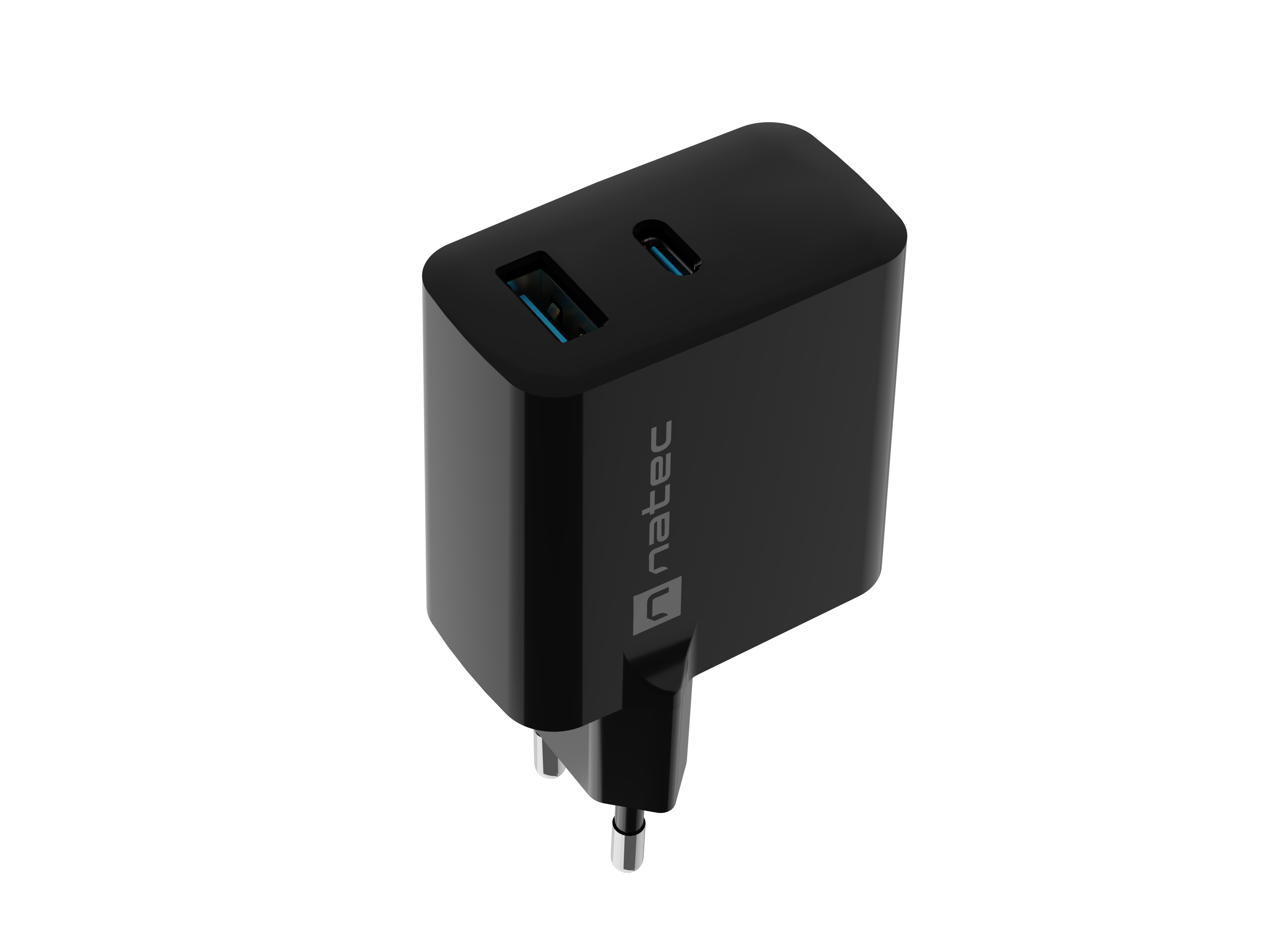 Natec Ribera USB Charger, 1x USB-A, 1x USB-C, 65W | NUC-2145