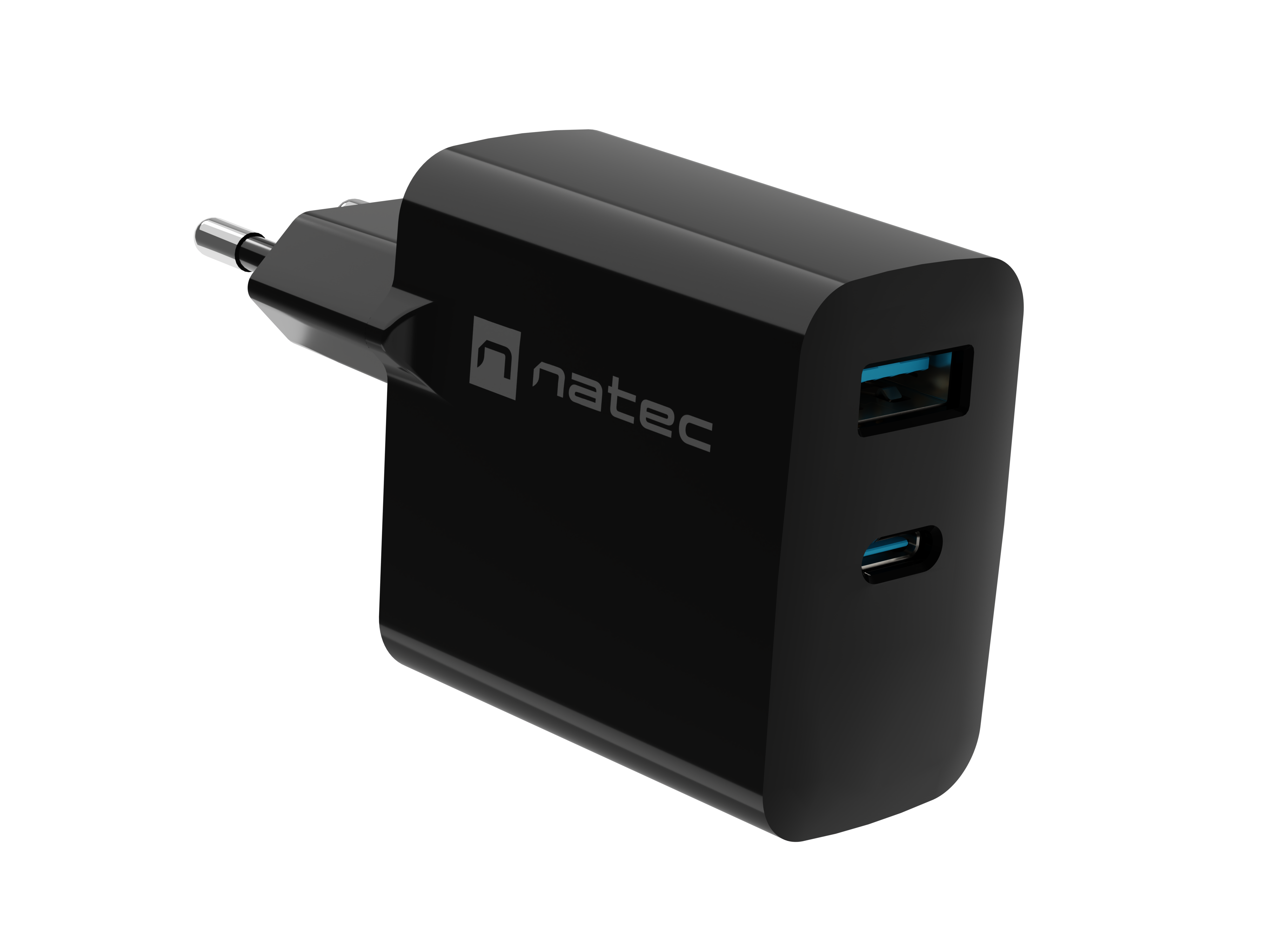Natec Ribera USB Charger, 1x USB-A, 1x USB-C, 65W | NUC-2145