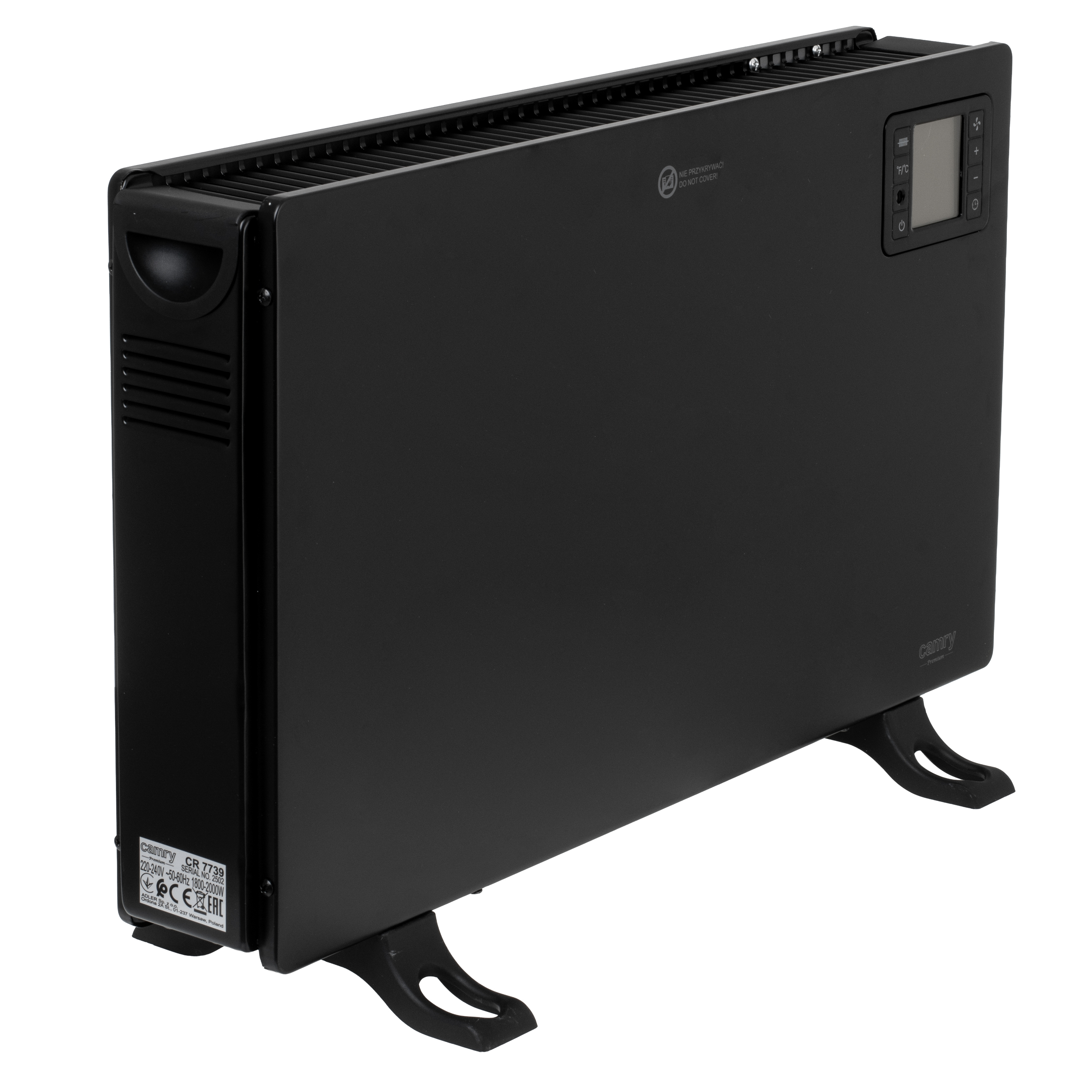 Camry Fan Heater with Remote Control | CR 7739 | Convection Heater | 2000 W | Number of power levels 3 (750W/1250W/2000W) | Black