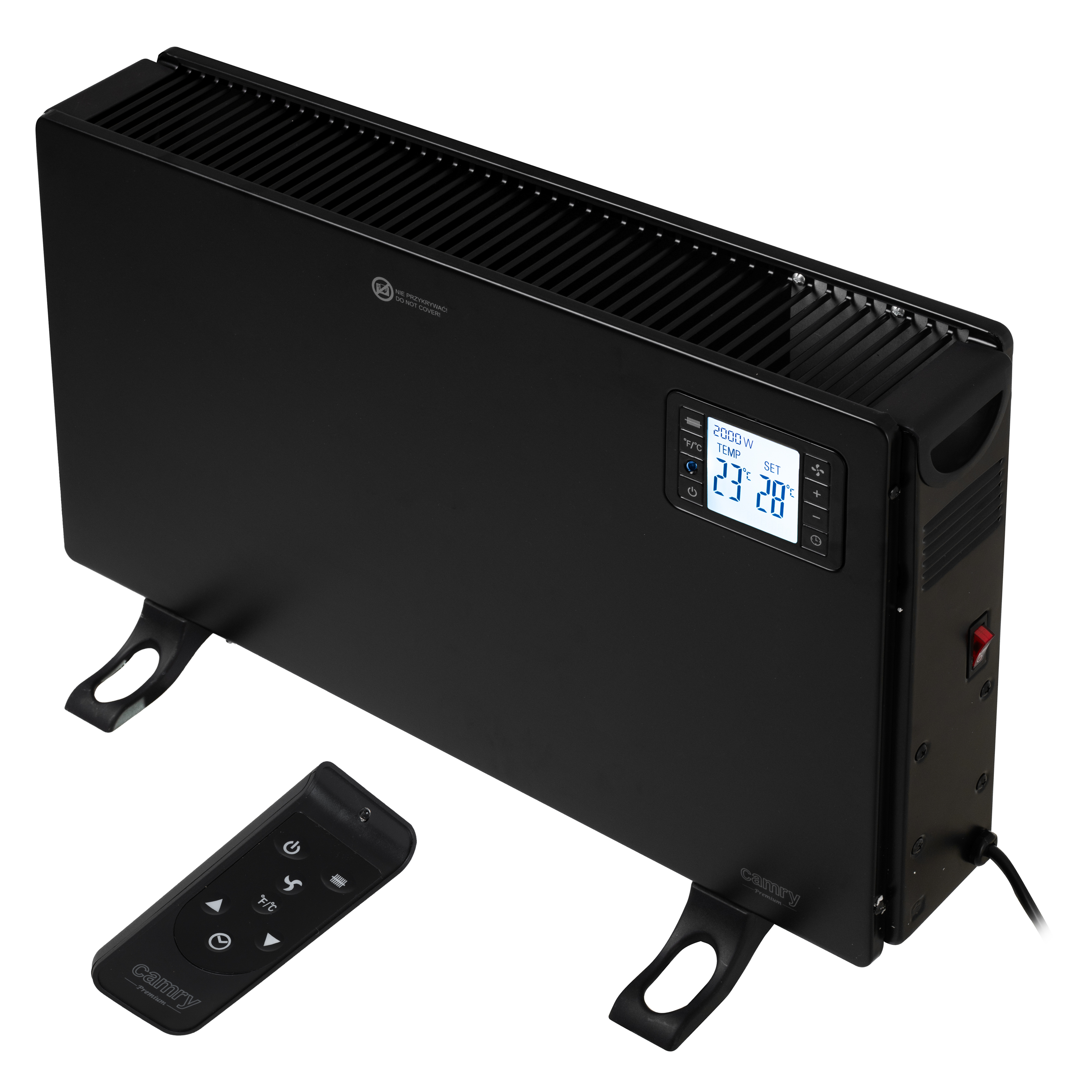 Camry Fan Heater with Remote Control | CR 7739 | Convection Heater | 2000 W | Number of power levels 3 (750W/1250W/2000W) | Black