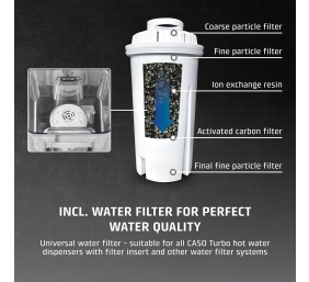 Caso Turbo hot water dispenser | HW 630 | Water Dispenser | 2600 W | 2.5 L | Plastic/Stainless Steel | Black/Stainless Steel
