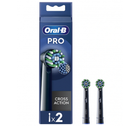 Oral-B | Replaceable toothbrush heads | EB50BRX-2 Cross Action Pro | Heads | For adults | Number of brush heads included 2 | Black
