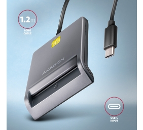 AXAGON USB-C Smart Card FlatReader | CRE-SM3TC