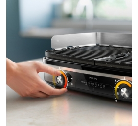 Philips HD6222/90 Table Grill, Black/Stainless Steel | Philips
