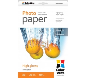 ColorWay Photo Paper, 20 sheets | High Glossy | 180 g/m² | A3+