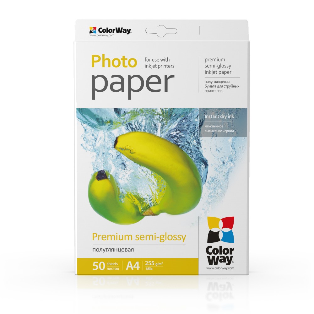 ColorWay Photo Paper, 50 sheets | Premium Semi-Glossy | 255 g/m² | A4