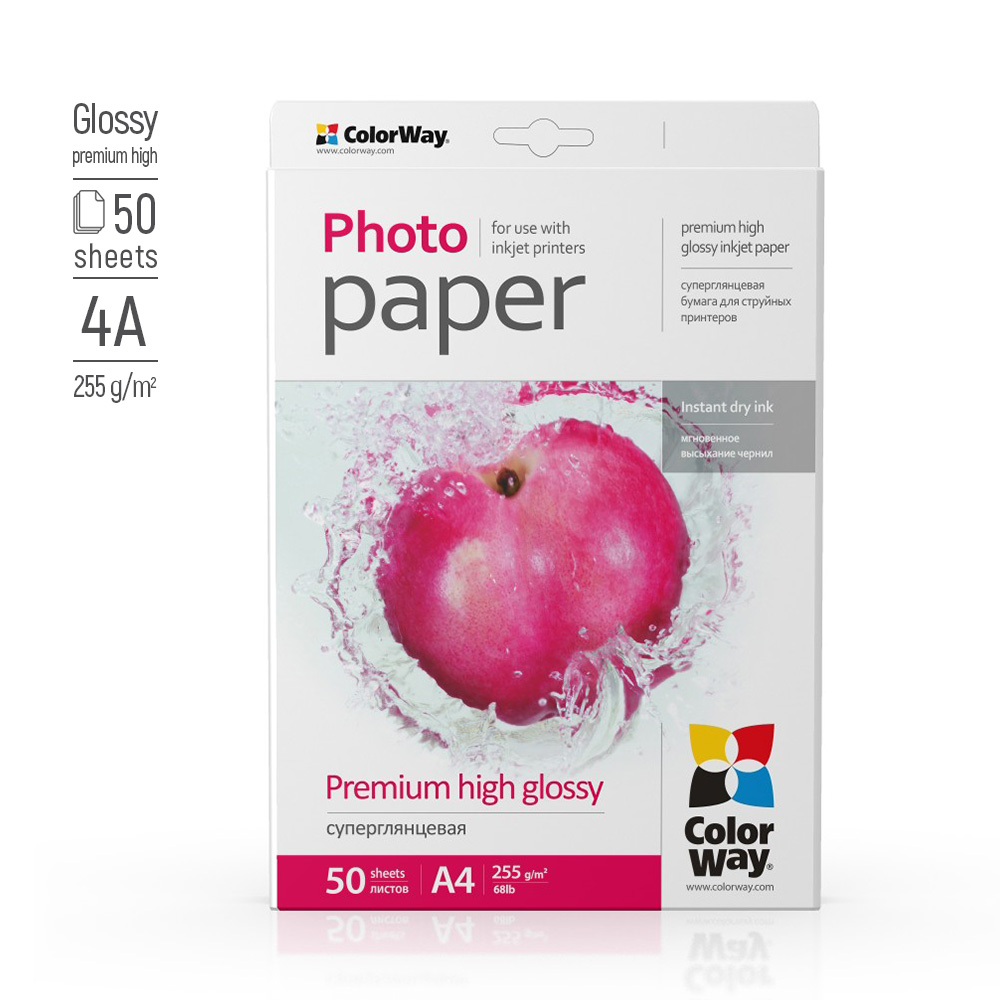 ColorWay Photo Paper, 50 sheets | Premium High Glossy | 255 g/m² | A4