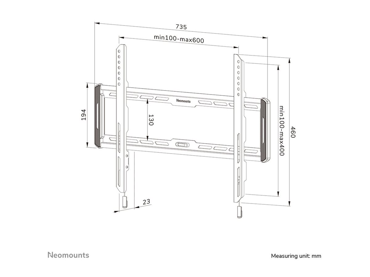 Neomounts Wall mount | WL30-550BL16 TV mount wall | 42-86 " | Maximum weight (capacity) 60 kg | Black