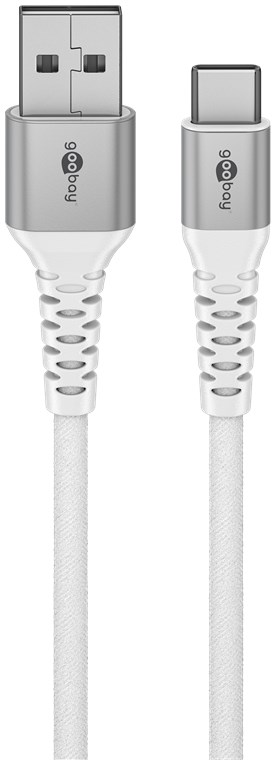 Goobay | USB-C to USB-A Supersoft Textile Cable with Metal Plugs | 74531