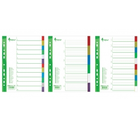 Skiriamieji lapai Forpus, A4, 1-5 spalvos, plastikiniai