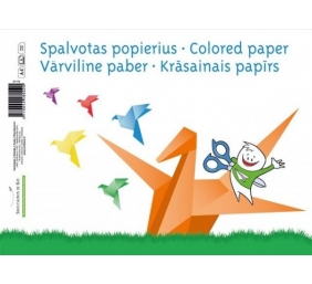 Popierius, spalvotas SMLT, A4, 80 g, vienpusis, 8 lapai,  klijuotas
