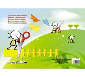 Popierius, spalvotas SMLT, A4, 80 g, dvipusis, klijuotas, 8 lapai