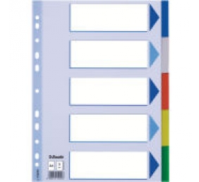 Skiriamieji lapai Esselte, A4, 1-5 spalvos, plastikiniai