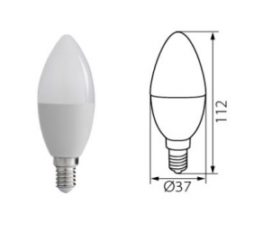 Lemputė šviesos diodų „LED“ Kanlux, C37, 8W, 600lm, E14-NW