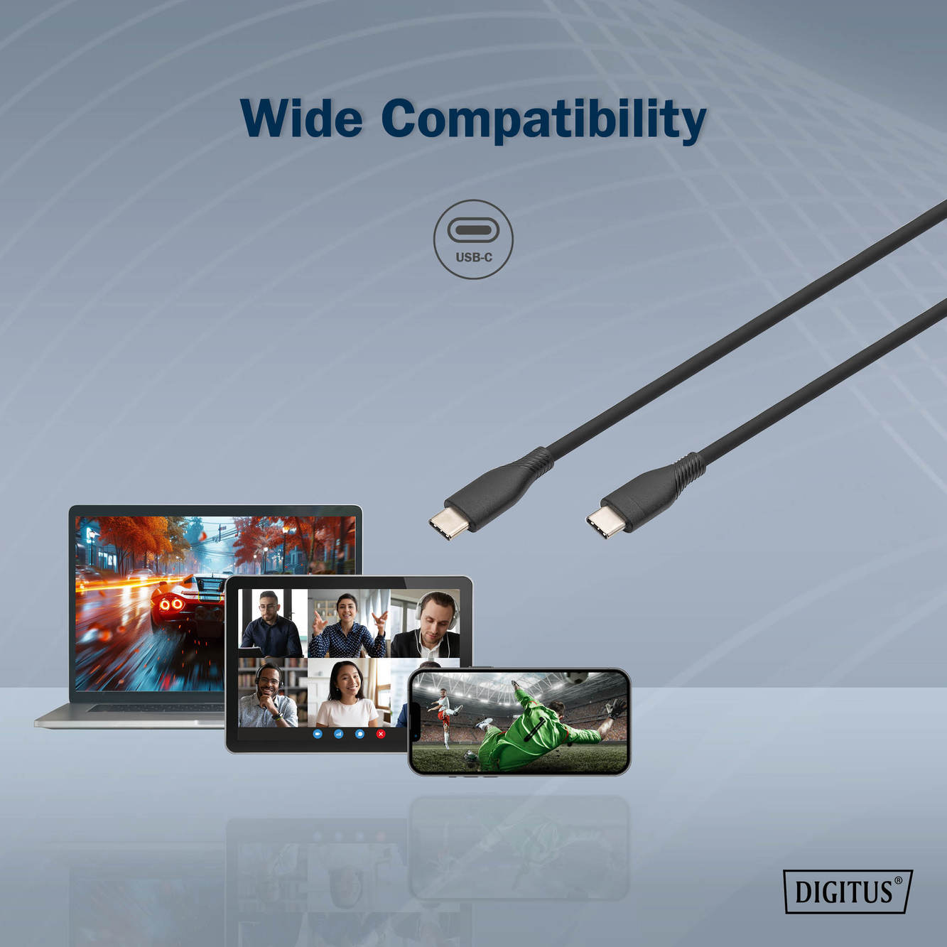 Digitus Silicone connection cable, 0.5 m | AK-300341-005-S | USB-C to USB-C