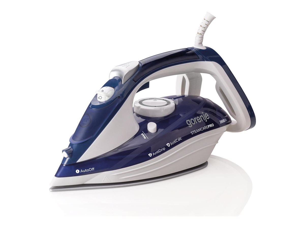 Gorenje | Steam Iron | SIH2600BLC | Steam Iron | 2600 W | Water tank capacity 350 ml | Continuous steam 30 g/min | Steam boost performance 95 g/min | Blue/White