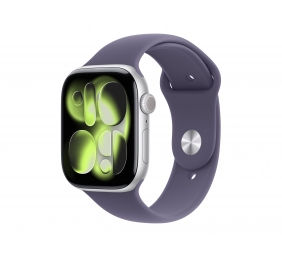 Apple Watch Series 11 GPS + Cellular 46mm Silver Aluminium Case with Purple Fog Sport Band - M/L | Apple