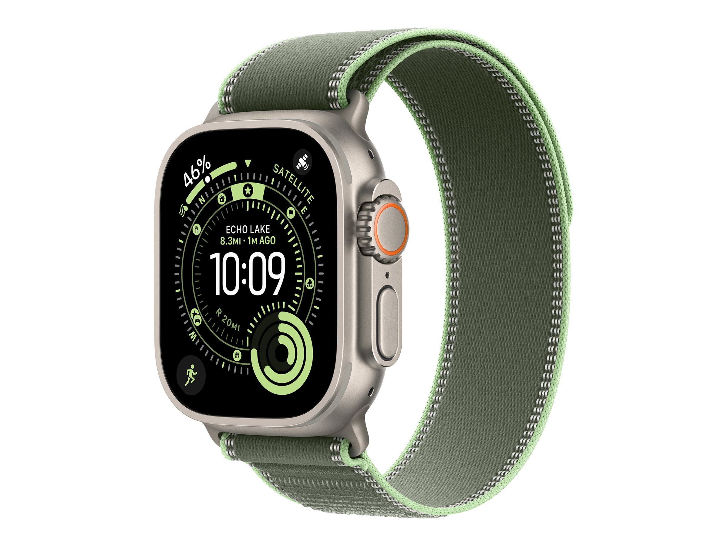 Apple 49mm Green/Neon Trail Loop - S/M - Natural Titanium Finish | Apple