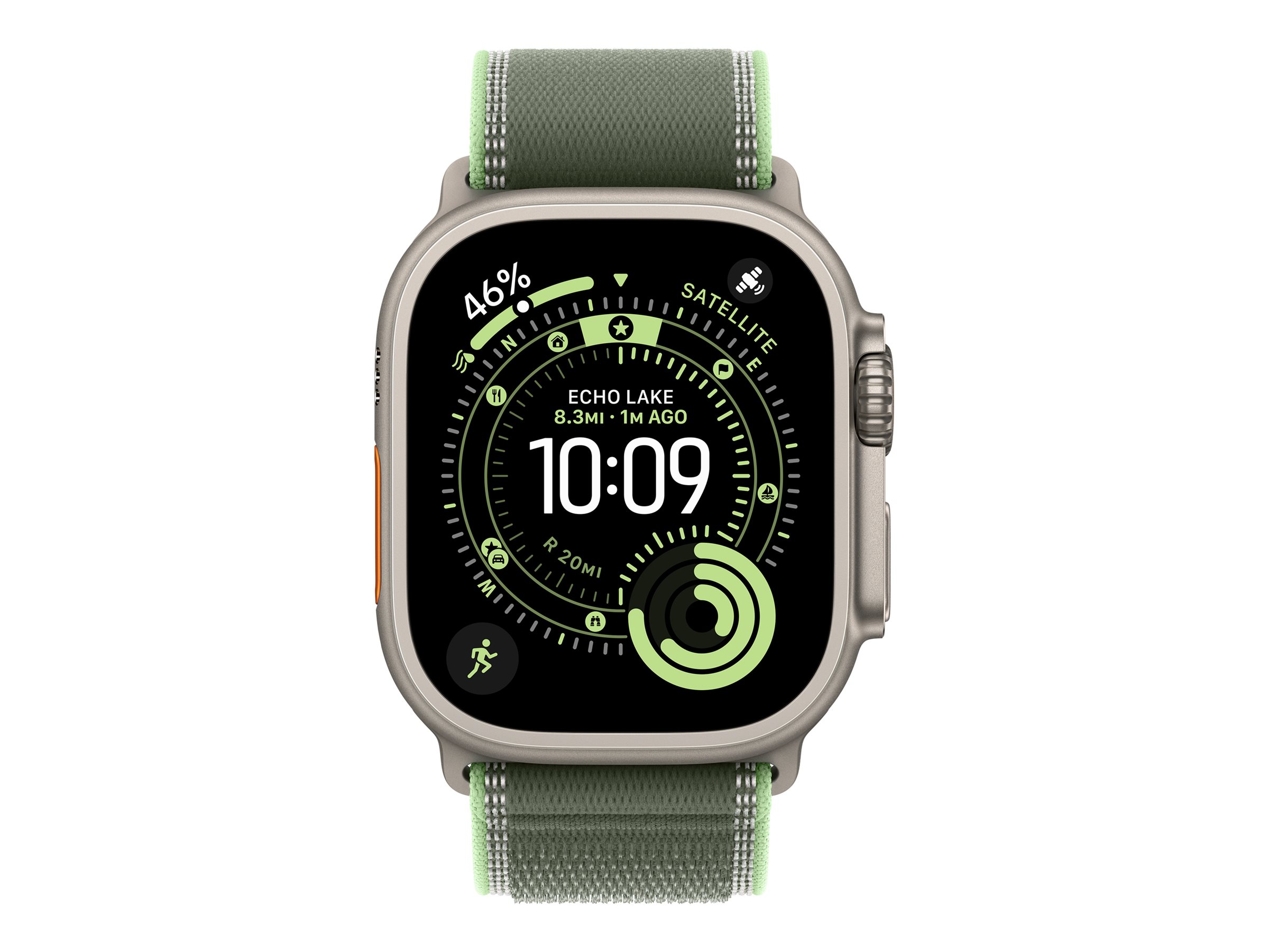 Apple 49mm Green/Neon Trail Loop - S/M - Natural Titanium Finish | Apple